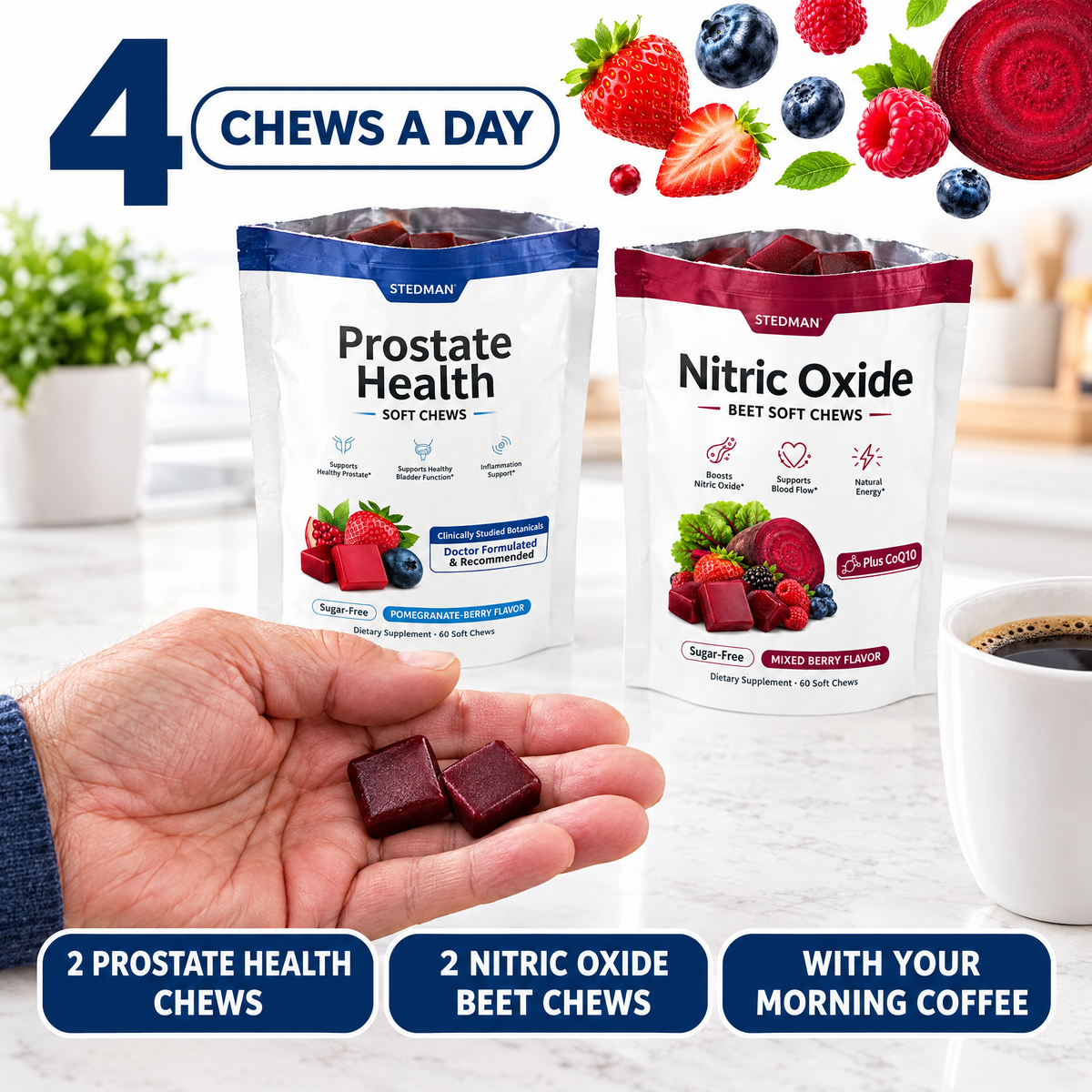 4 chews a day