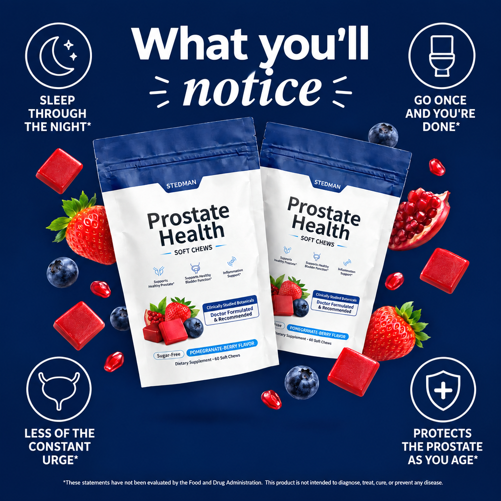 What you'll notice – sleep through the night, go once and you're done, less urgency, protects the prostate as you age